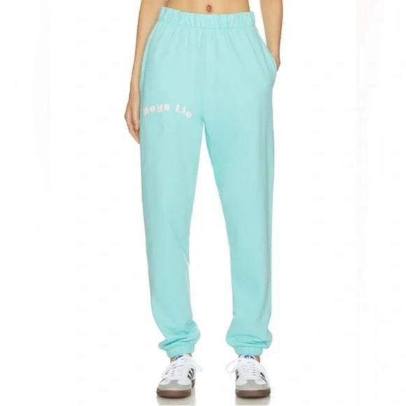 NWT Boys Lie Sweatpants - Aqua Blue w/ Pale Pink Text - Picture 3 of 11